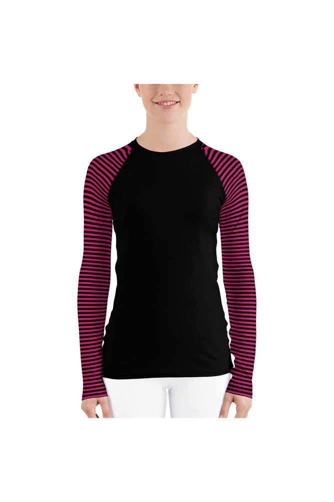 Striped Women's Rash Guard - Objet D'Art