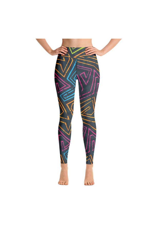 Color Abstract Yoga Leggings - Objet D'Art
