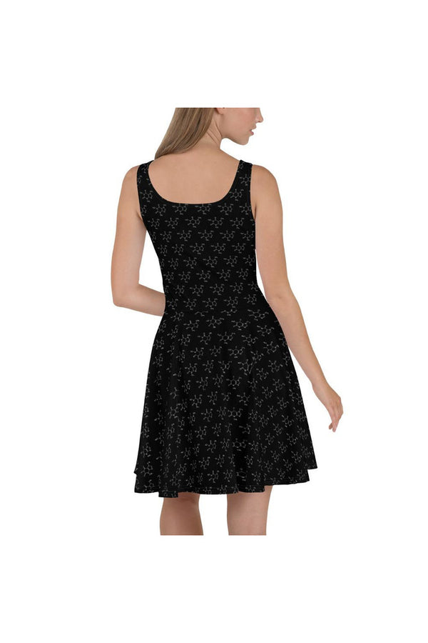 Caffeine Molecule Print Skater Dress - Objet D'Art