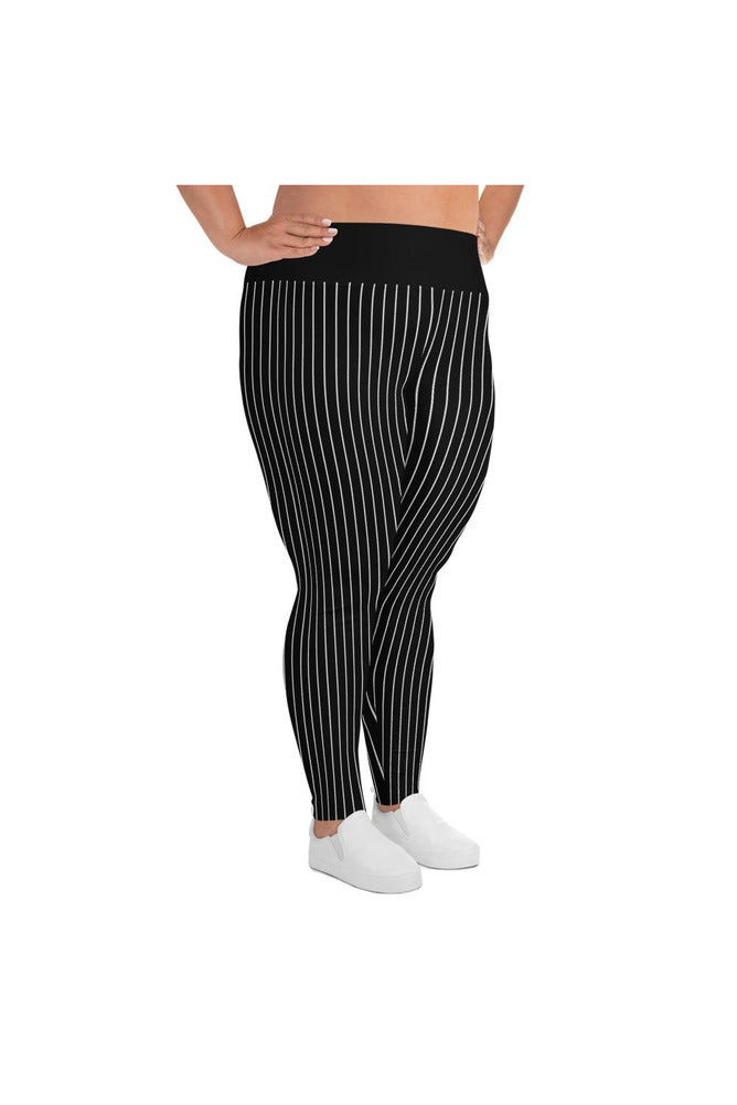 Black Stripe Plus Size Leggings - Objet D'Art