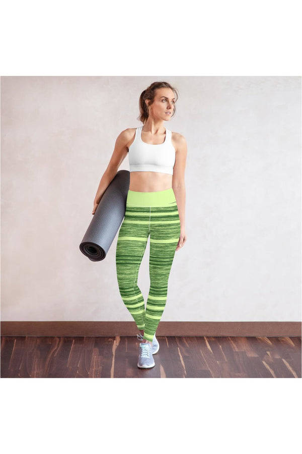 Shamrock Fibers and Stripes Yoga Leggings - Objet D'Art