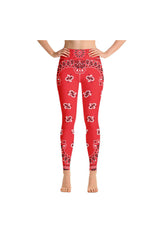 Classic Red Bandana Yoga Leggings - Objet D'Art