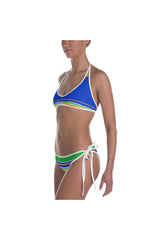 Peacock Striped Bikini - Objet D'Art