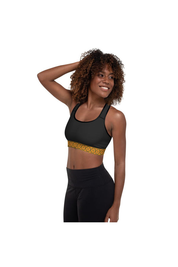 Kente Print Padded Sports Bra - Objet D'Art