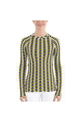 Gold & Black Striped Women's Rash Guard - Objet D'Art