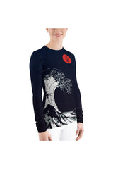 The Great Wave off Kanagawa 北斎 Women's Rash Guard - Objet D'Art