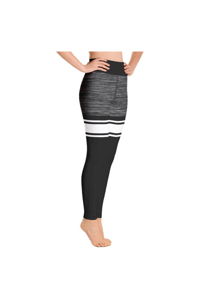 Black and White Mid Thigh Yoga Leggings - Objet D'Art