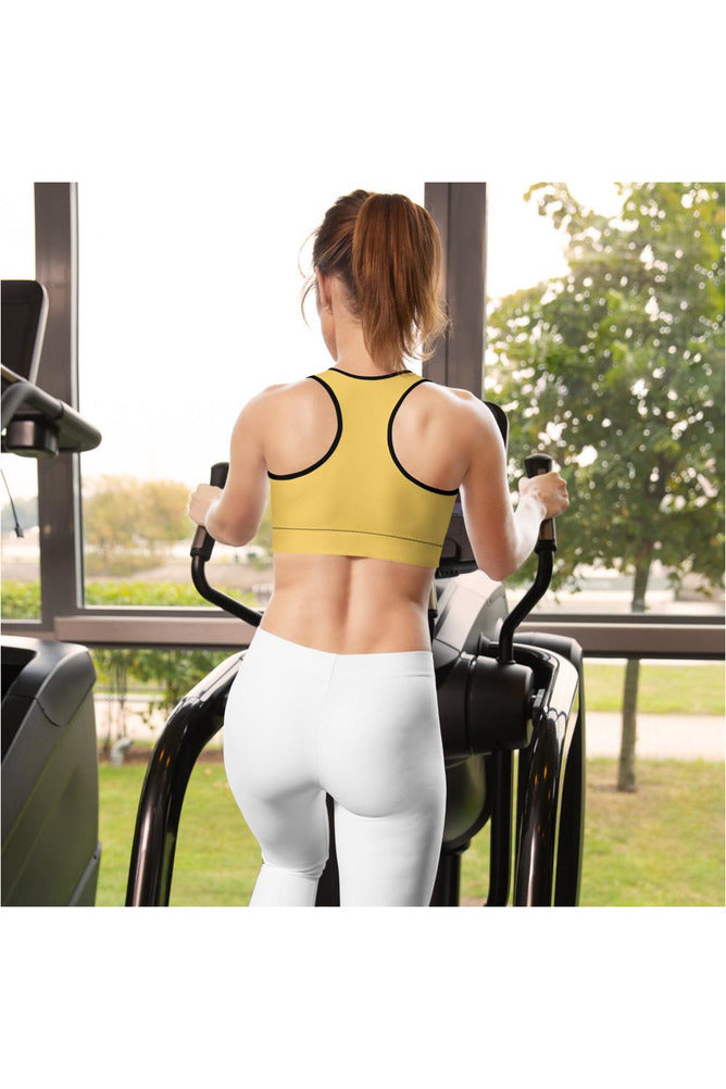 Light Mustard Padded Sports Bra - Objet D'Art