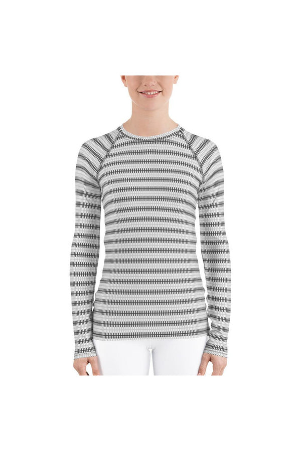 Striped Women's Rash Guard - Objet D'Art