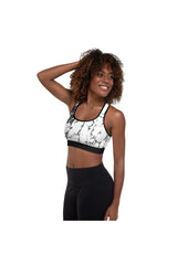 White Marble Padded Sports Bra - Objet D'Art