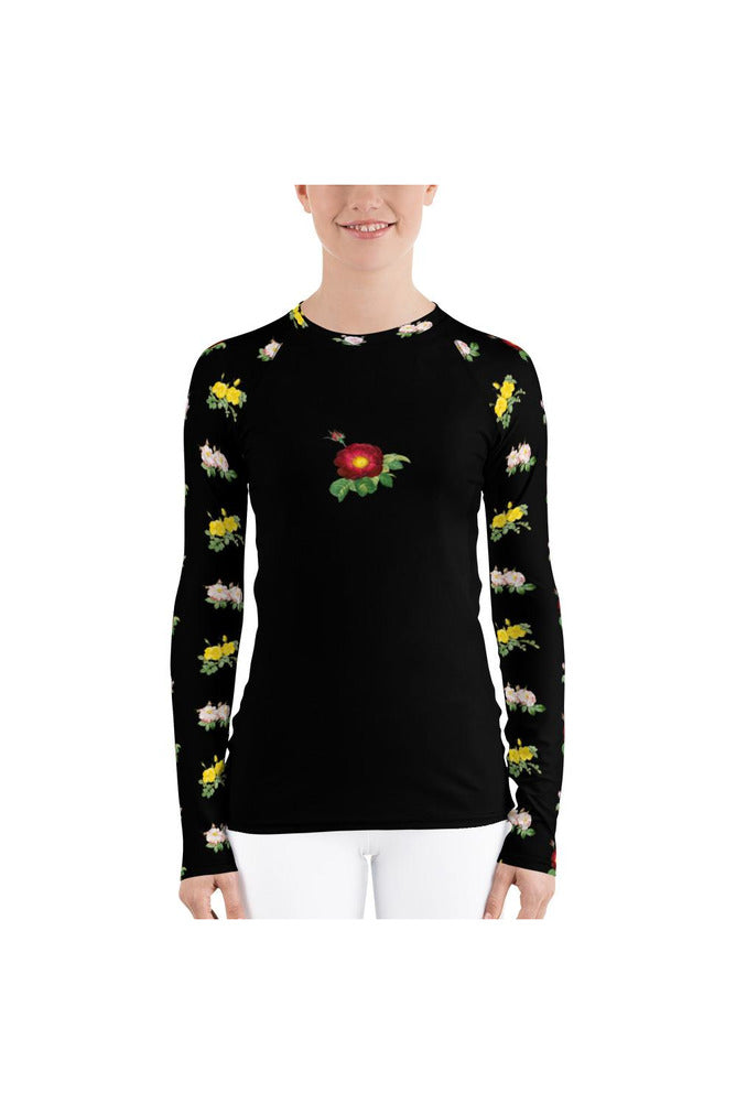 Floral Women's Rash Guard - Objet D'Art