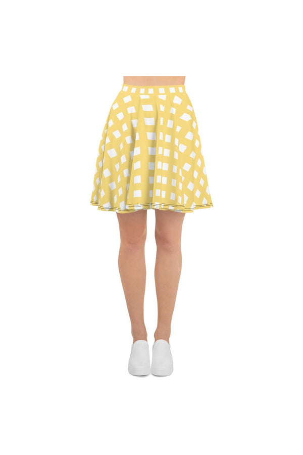 Golden Gingham Skater Skirt - Objet D'Art