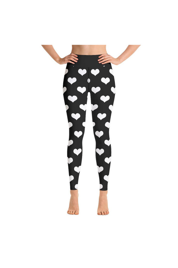 Hearts Print Yoga Leggings - Objet D'Art
