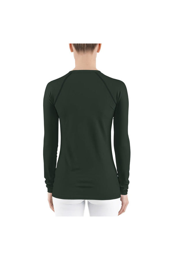 Rose Leaf Green Women's Rash Guard - Objet D'Art