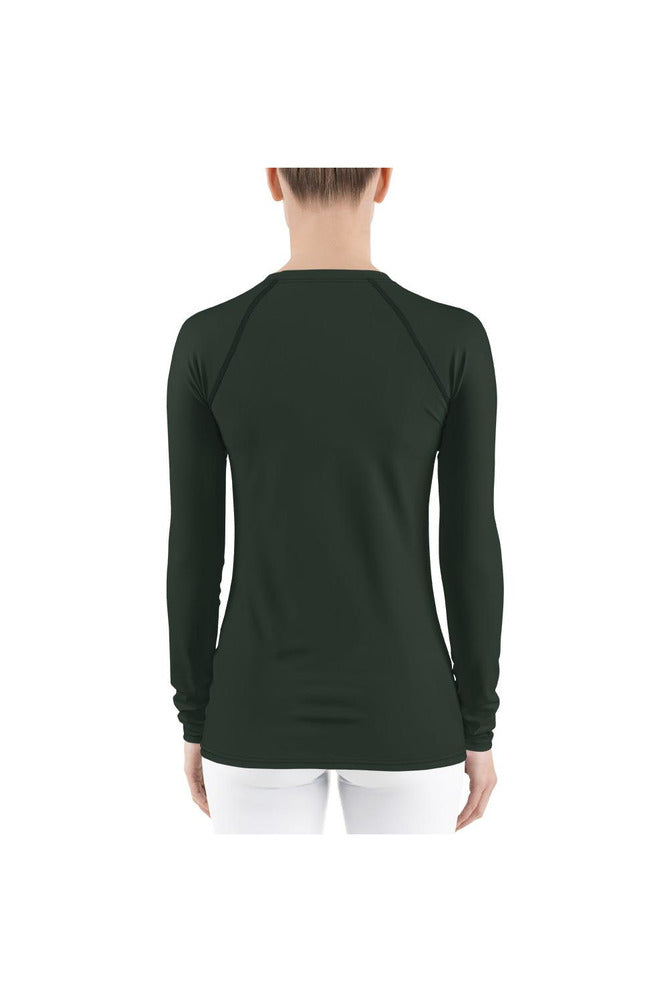 Rose Leaf Green Women's Rash Guard - Objet D'Art