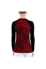 Red & Black Mandala Women's Rash Guard - Objet D'Art