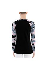 Pink Camouflage Women's Rash Guard - Objet D'Art