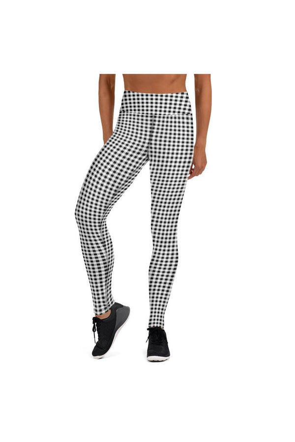 Black Gingham Yoga Leggings - Objet D'Art