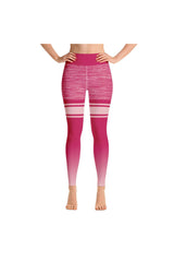 Pink Striped Mid Thigh Yoga Leggings - Objet D'Art