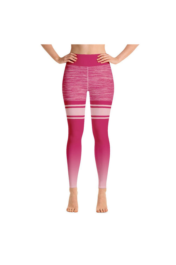 Pink Striped Mid Thigh Yoga Leggings - Objet D'Art