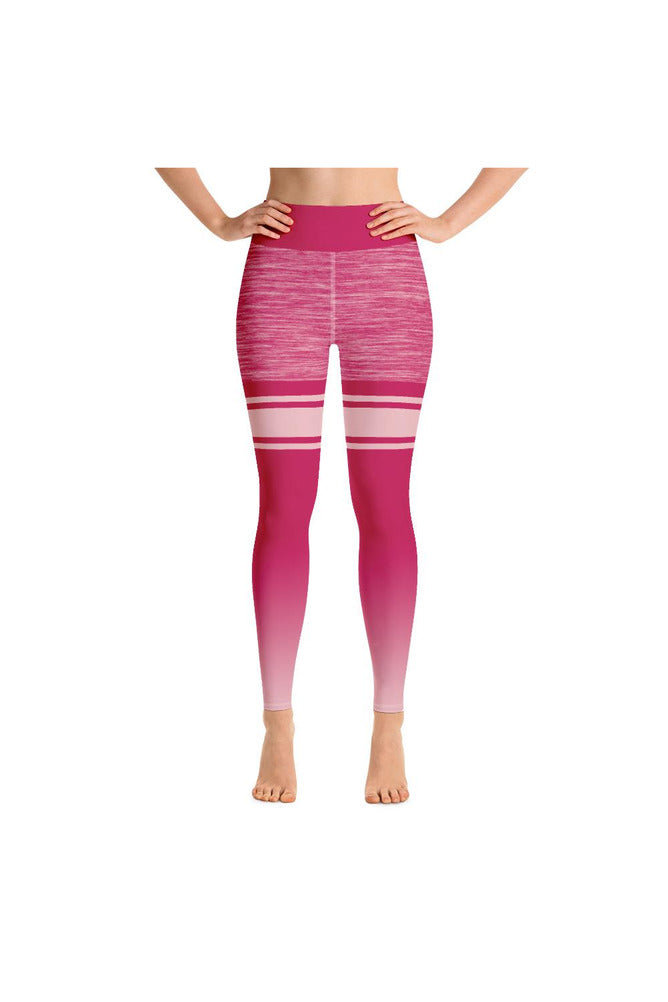 Pink Striped Mid Thigh Yoga Leggings - Objet D'Art