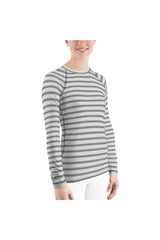 Striped Women's Rash Guard - Objet D'Art