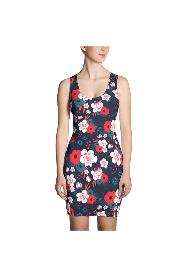 Blue Sky Floral Sublimation Dress - Objet D'Art