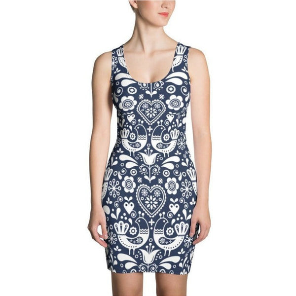 Nordic Bird Sublimation Dress - Objet D'Art