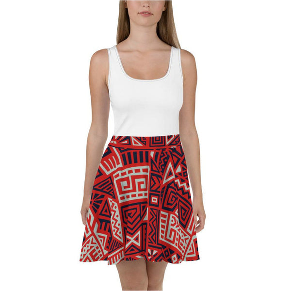 aztec skater dress Mandy K Womens Multi Aztec Print Skater Dress, Missing Size Tag. Southwest  Prin