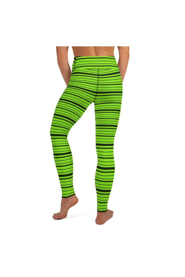 Lime Stripes Yoga Leggings - Objet D'Art