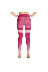 Pink Striped Mid Thigh Yoga Leggings - Objet D'Art