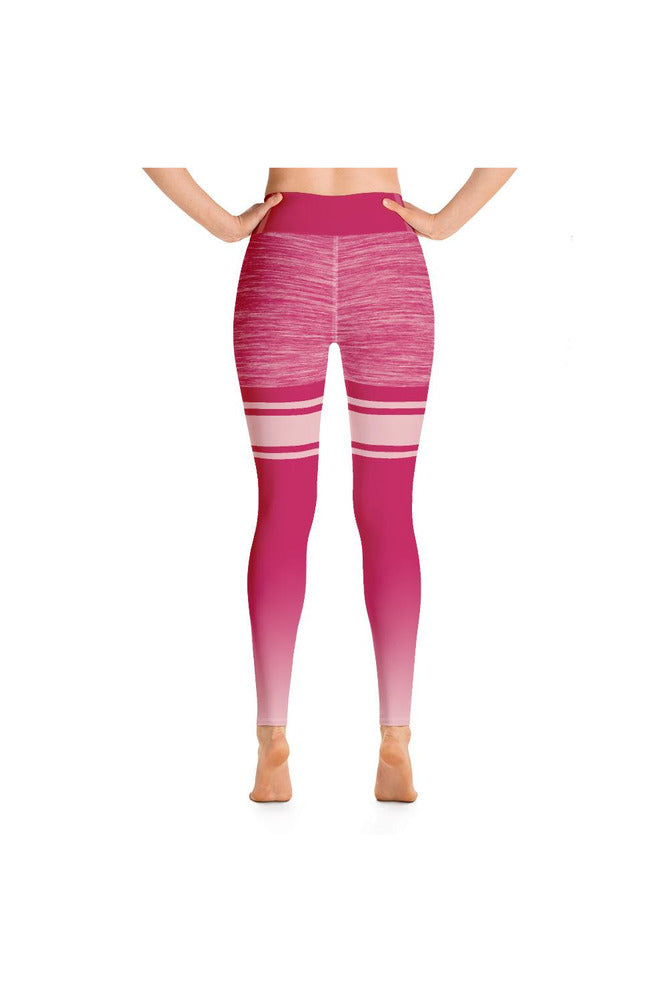 Pink Striped Mid Thigh Yoga Leggings - Objet D'Art