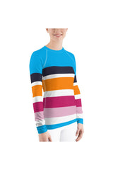 Striped Women's Rash Guard - Objet D'Art