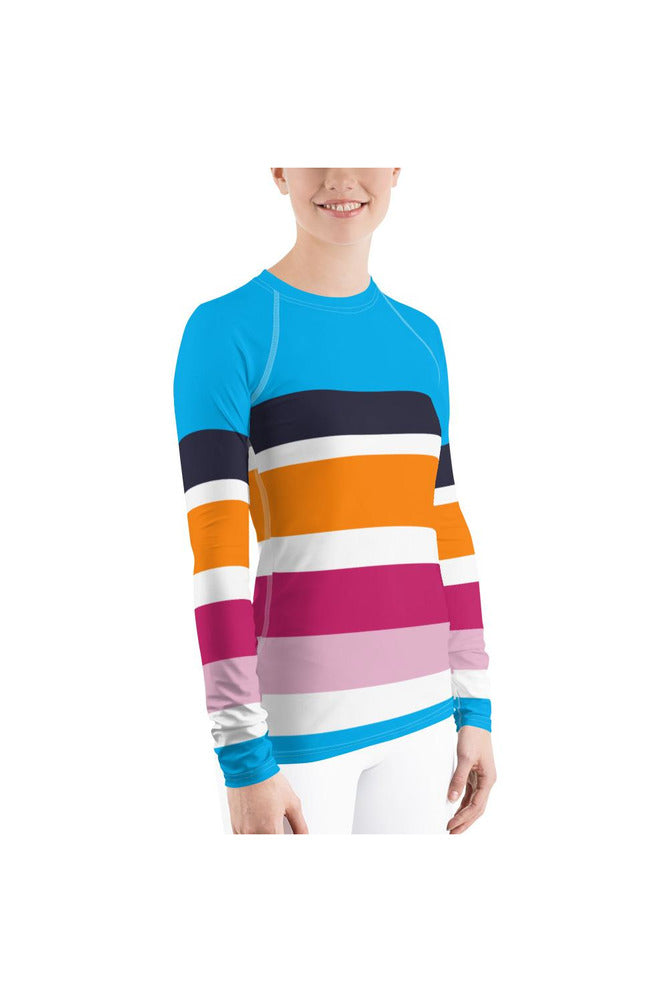 Striped Women's Rash Guard - Objet D'Art