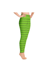 Lime Micro Stripes Yoga Leggings - Objet D'Art