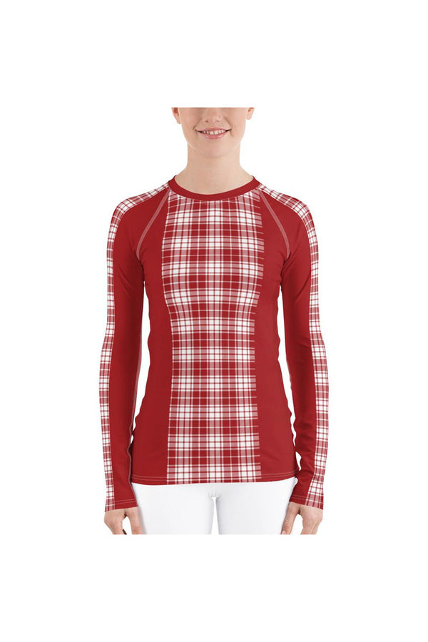 Plaid Close to the Vest Women's Rash Guard - Objet D'Art