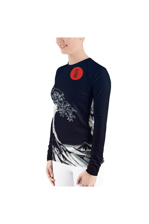 The Great Wave off Kanagawa 北斎 Women's Rash Guard - Objet D'Art