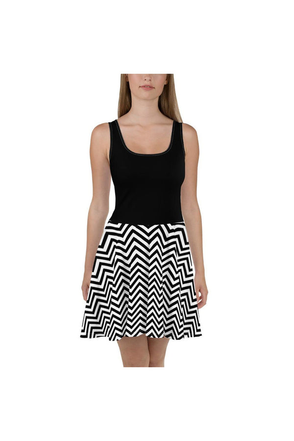 Chevron Up Skater Dress - Objet D'Art