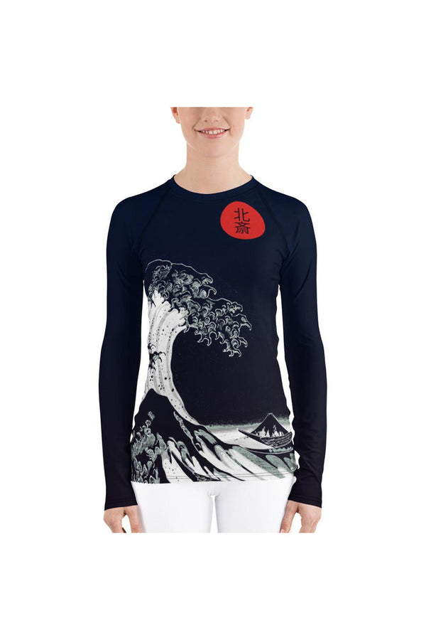 The Great Wave off Kanagawa 北斎 Women's Rash Guard - Objet D'Art