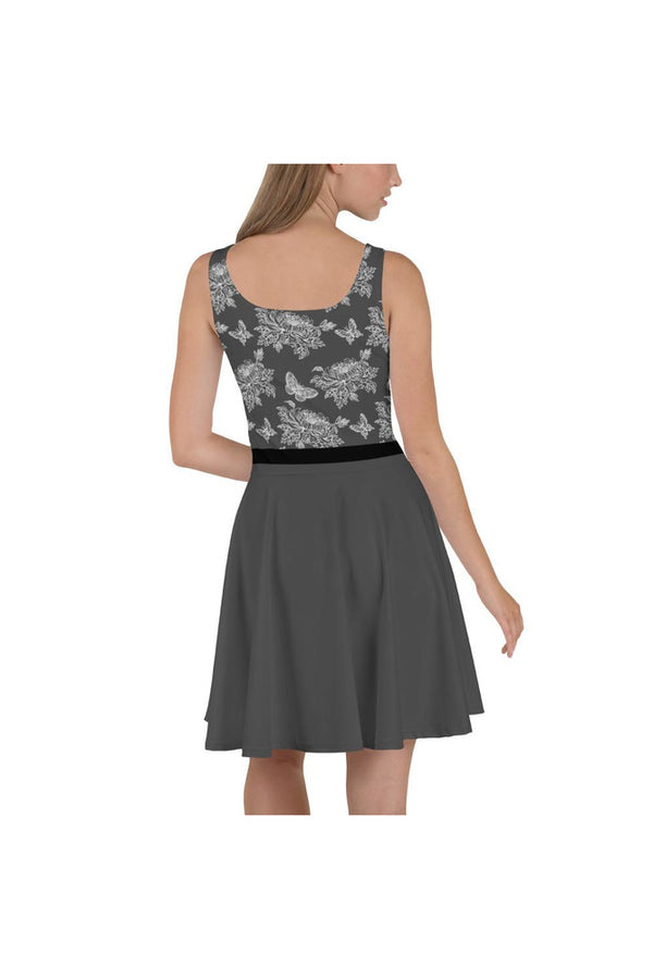 Chrysanthemum and Butterflies Skater Dress - Objet D'Art