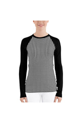 Micro Houndstooth Women's Rash Guard - Objet D'Art