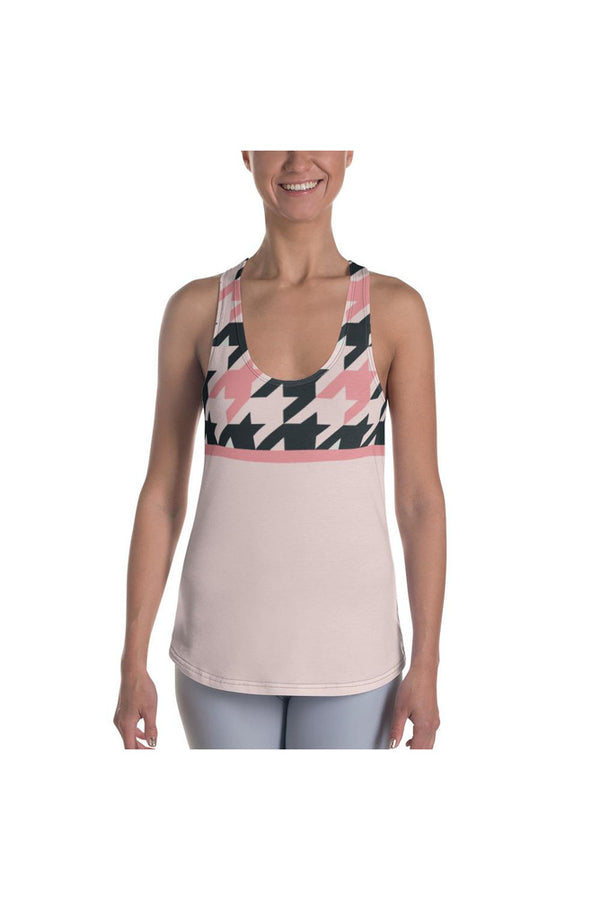 Pink Houndstooth Women's Racerback Tank - Objet D'Art