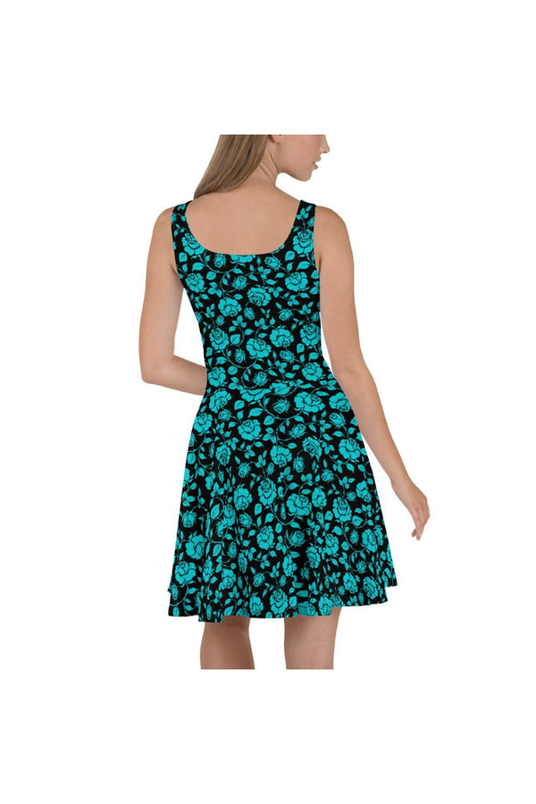 Aqua Rose Skater Dress - Objet D'Art