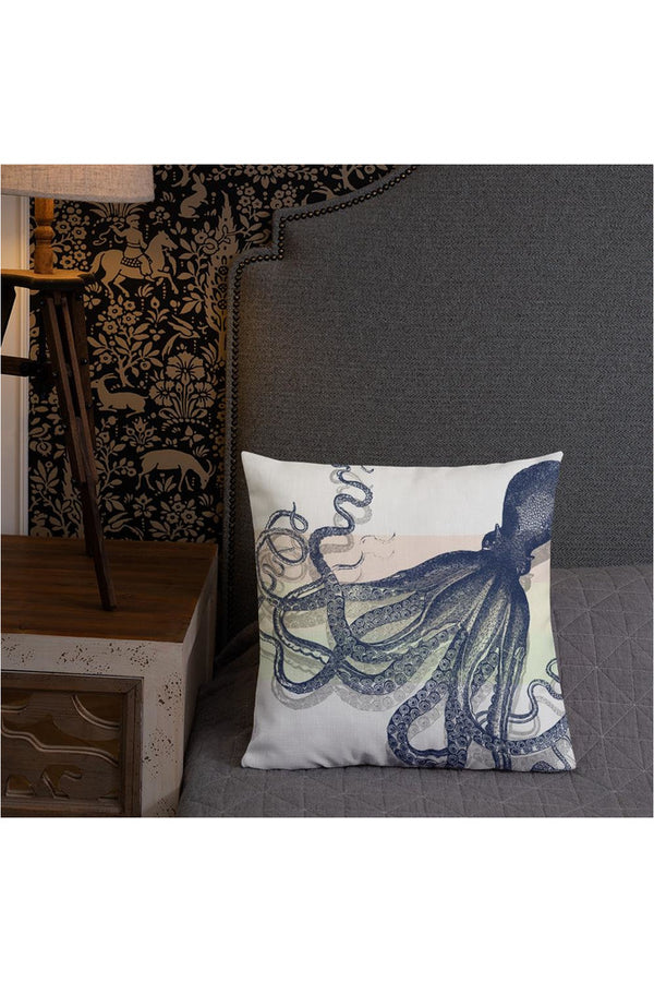 Blue Octopus Premium Pillow - Objet D'Art Online Retail Store