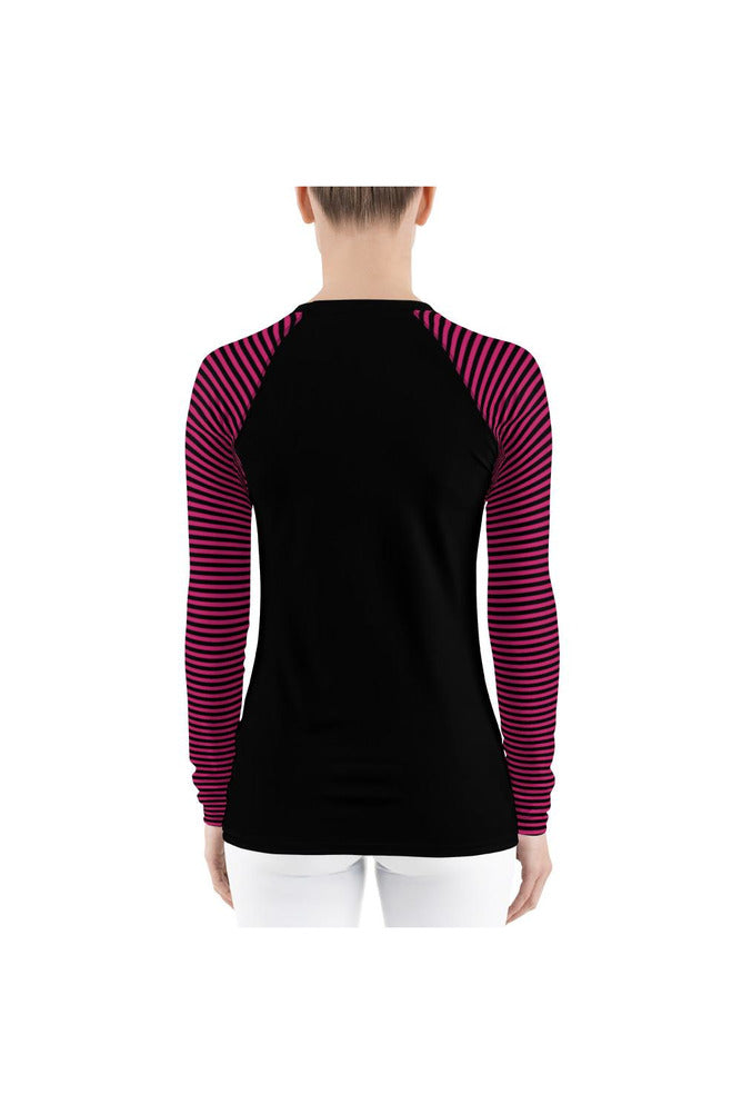 Striped Women's Rash Guard - Objet D'Art