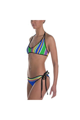 Peacock Striped Bikini - Objet D'Art