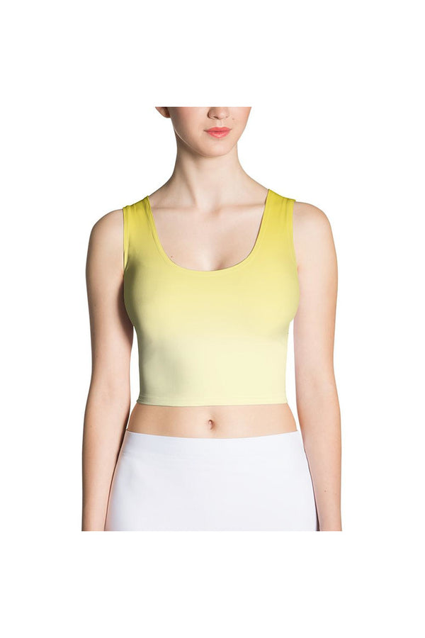 Ombre Yellow to White Sublimation Cut & Sew Crop Top - Objet D'Art