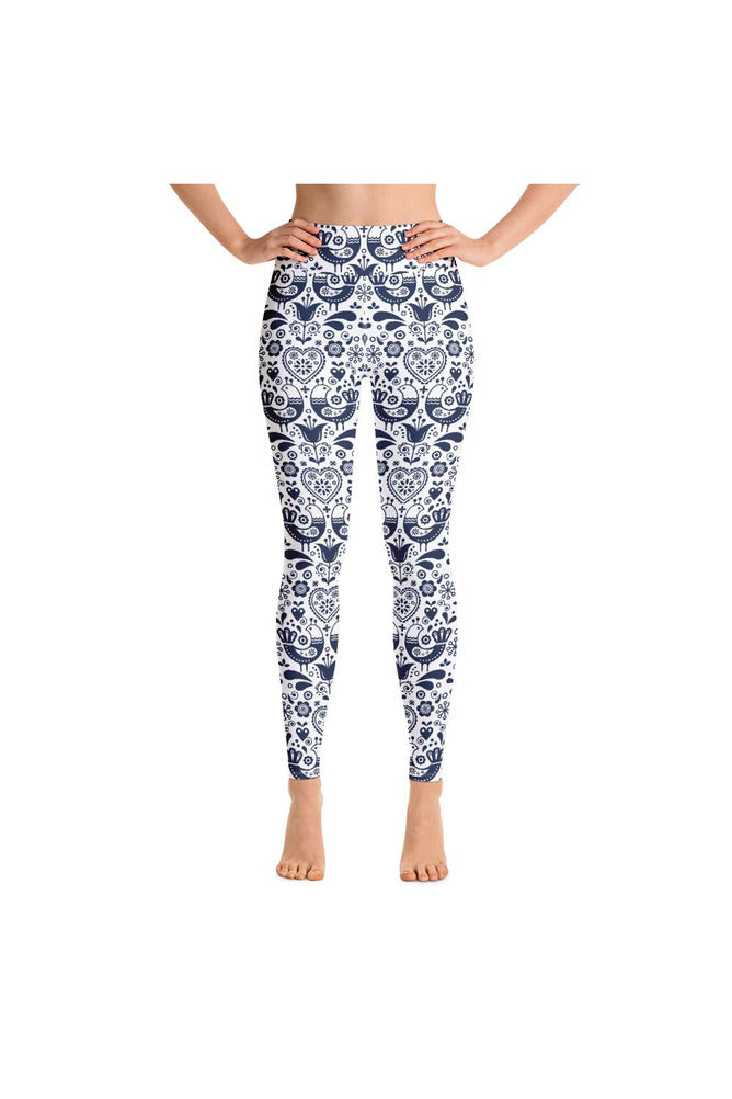 Nordic Blue Yoga Leggings - Objet D'Art