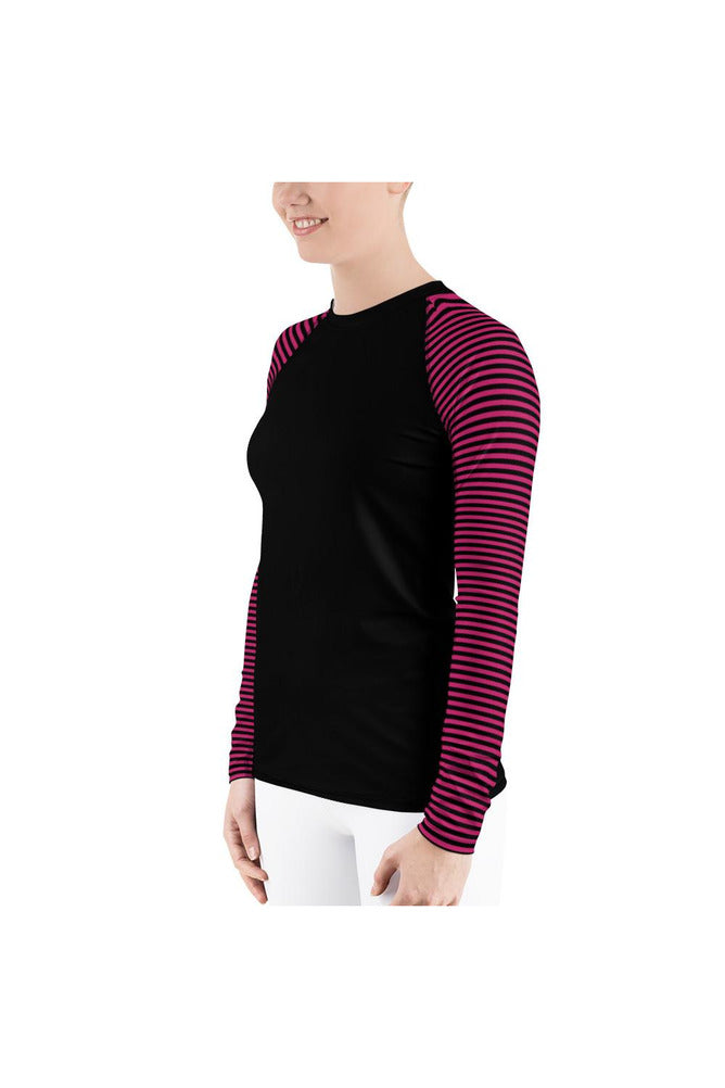 Striped Women's Rash Guard - Objet D'Art