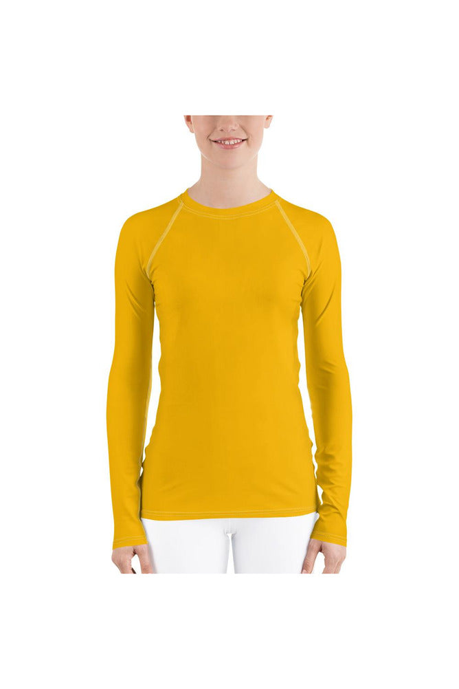 Golden Mustard Women's Rash Guard - Objet D'Art Online Retail Store